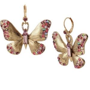 NWT Betsey Johnson Butterfly Drop Earrings